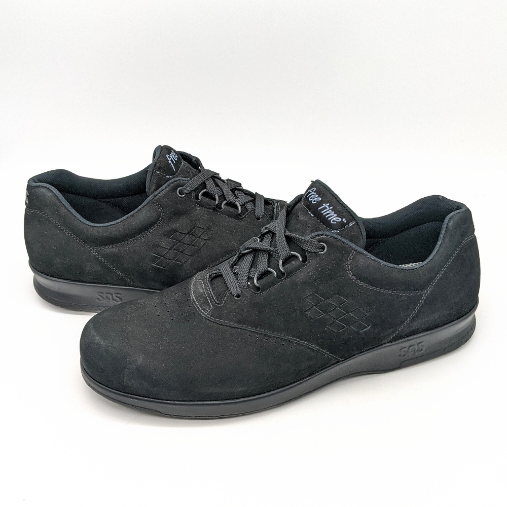 SAS Suede Free time Black Nubuck Walking Sneakers Charcoal Women's Size 10